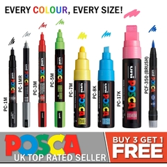 Bút sơn vẽ đa chất liệu Uni Posca Paint Marker PC-3M Fine - Silver (Bạc)