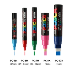 Bút sơn vẽ đa chất liệu Uni Posca Paint Marker PC-17K Chisel - Black (Đen)