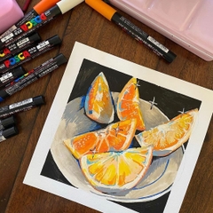Bút sơn vẽ đa chất liệu Uni Posca Paint Marker PC-5M Medium - Light Orange