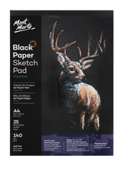 Tập giấy đen vẽ nghệ thuật Mont Marte Black Paper Sketch Pad A4 140gsm