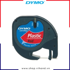 Nhãn dán Dymo LetraTag (LT) nhựa 12mm x 4m - Đen/Đỏ | S0721630