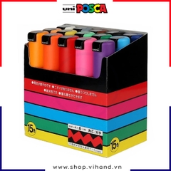 Bút sơn vẽ đa chất liệu Uni Posca Paint Marker PC-8K Bold - SET 15 màu