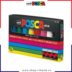 Bút sơn vẽ đa chất liệu Uni Posca Paint Marker PC-8K Bold - SET 8 màu