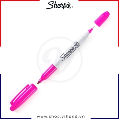 Bút lông dầu 2 ngòi (Fine/Ultra) Sharpie Twin Tip - Màu Hồng cánh sen (Magenta)