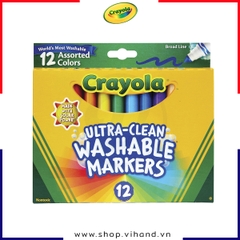 Bộ bút lông màu, có thể rửa được Crayola Ultra-Clean Washable Markers - 12 Màu