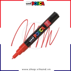 Bút sơn vẽ đa chất liệu Uni Posca Paint Marker PC-1M Extra Fine - Red (Đỏ)