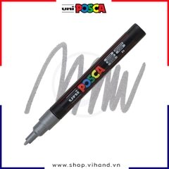 Bút sơn vẽ đa chất liệu Uni Posca Paint Marker PC-3M Fine - Silver (Bạc)