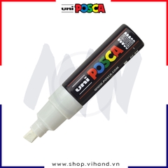 Bút sơn vẽ đa chất liệu Uni Posca Paint Marker PC-8K Bold - White (Trắng)