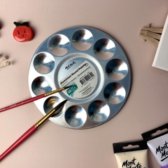 Khay pha màu kim loại Mont Marte Aluminium Round Palette Signature 10
