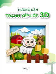 Bộ Kit DIY Tranh xếp lớp 3D Sheep sáng tạo cho bé (LP-02)