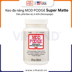 Keo đa năng để dán, phủ bảo vệ, in ảnh MOD PODGE Super Matte 3 trong 1 làm đồ thủ công