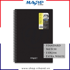 Sổ lò xo vẽ phác thảo MayArt Wire-O Hard Cover SketchBook 110gsm (A4/A5) – 120 trang
