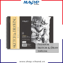 Sổ vẽ lò xo MayArt Wire-O Sketch & Drawing Book A4 160gsm - 20 tờ
