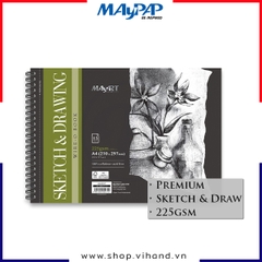 Sổ vẽ lò xo MayArt Wire-O Sketch & Drawing Book A4 225gsm - 15 tờ