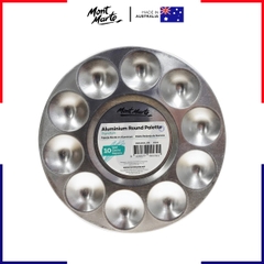 Khay pha màu kim loại Mont Marte Aluminium Round Palette Signature 10