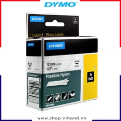 Nhãn in Nylon dẻo Dymo IND 12mm x 3.5m – (Đen/Trắng) | 18488