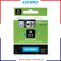 Nhãn dán Dymo D1 nhựa PET 12mm x 7m - Đen/Trong | S0720500