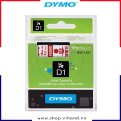 Nhãn dán Dymo D1 nhựa PET 19mm x 7m - Đỏ/Trắng | S0720850