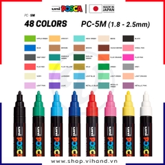 Bút sơn nước vẽ đa chất liệu Uni Posca PC-5M - Ngòi 1.8 - 2.5mm (Cây lẻ)