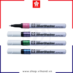 Bút sơn dầu ánh bạc có viền màu Sakura Pentouch Silver Shadow Color Marker - Ngòi 1.0mm