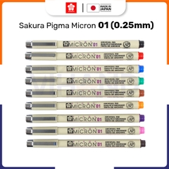 Bút line đi nét vẽ kỹ thuật nhiều màu Sakura Pigma Micron 01 - Ngòi 0.25mm