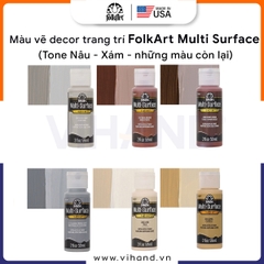 Màu Vẽ Decor Trang Trí FolkArt Multi Surface Satin (Tone Nâu - Xám - Những màu còn lại)