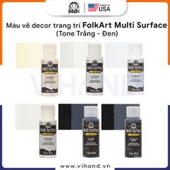Màu Vẽ Decor Trang Trí FolkArt Multi Surface Satin (Tone Trắng - Đen)