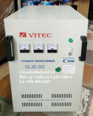 BIẾN ÁP VÀO 1 PHA 220V RA 3 PHA 380V 10KVA - 10KW GIÁ RẺ
