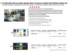 Ổ CẮM LIOA 6 OFFICE - 3 CÓ MẠCH CHỐNG SÉT ĐÁNH MẠNG INTERNET VÀ ĐIỆN THOẠI