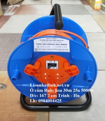 Ổ CẮM KÉO DÀI QUAY TAY LIOA KIỂU RULO 30M DÂY 2X2.5MM 25A 5000W
