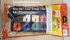 Ổ CẮM KÉO DÀI LIOA 3 CHẤU 8 LỖ ĐA NĂNG DÂY DÀI 3M MODEL 8D32N