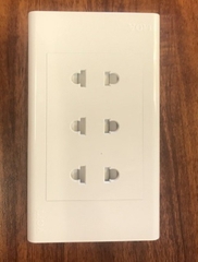 Ổ CẮM LIOA ÂM TƯỜNG 1 LỖ, 2 LỖ, 3 LỖ LOẠI 2 CHẤU