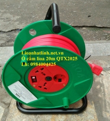 Ổ CẮM KÉO DÀI QUAY TAY LIOA KIỂU RULO 20M DÂY 2X2.5MM LOẠI CHỐNG XOẮN DÙNG CHO CÔNG TRƯỜNG