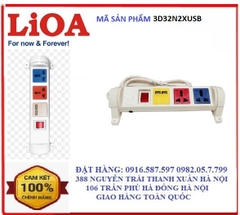 GIÁ BÁN Ổ CẮM LIOA | Ổ CẮM ĐA NĂNG XOAY CÓ CỔNG USB 3D32WN2XUSB