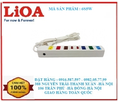 ổ cắm kéo dài lioa 6s5w / ổ cắm 2 chấu màu trắng 6s5w