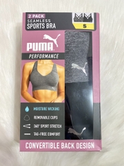 PUMA - SEAMLESS SPORTS BEA (SET 2 ÁO TẬP XÁM,ĐEN S)
