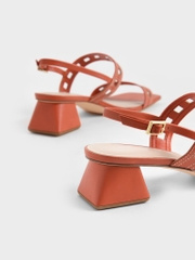 CHARLES & KEITH - CK1-60050962 ORANGE (GIẦY QUAI HẬU GÓT VUÔNG CAM SIZE 38)