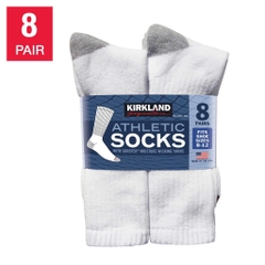 KIRKLAND - ATHLETIC SOCKS (SET 8 ĐÔI TẤT THỂ THAO TRẮNG, XÁM)