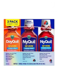 VICKS - DayQuil&NyQuil COLD & FLU (GIẢM HO, HẠ SỐT SET 3 CHAI 2 ĐÊM 1 NGÀY 1.06L)