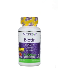 NATROL - BIOTIN BEAUTY FAST DISSOLVE 10,000MCG (KẸO NGẬM BIOTIN 60 VIÊN)