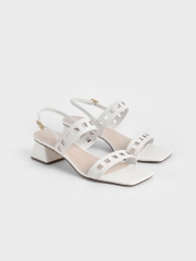 CHARLES & KEITH - CK1-60050962 WHITE (GIẦY QUAI HẬU GÓT VUÔNG TRẮNG SIZE 36)