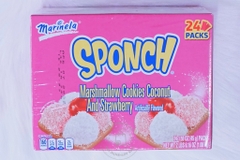 marinela - Sponch Marshmallow Cookies Coconut Strawberry (Kẹo Dẽo Phủ Dừa Và Dâu 1.08KG)