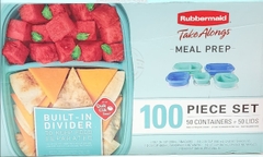 RUBBERMAID - TAKE ALONGS MEAL PREP 100 PIECE SET (BỘ HỘP 100 MÓN 50 hộp+ 50 nắp đậy)