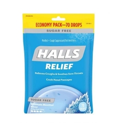 HALLS - COUGH & THROAT RELIEF MOUNTAIN MENTHOL FLAVOR (KẸO HO THÔNG CỔ, MÁT HỌNG 70 VIÊN)