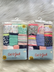 CAT & JACK - HIPSTERS (SET 10 QUẦN LÓT BÉ GÁI SIZE 14)