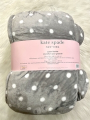 KATE SPADE - QUEEN BLANKET (MỀNH LONG XÁM, CHẤM BI 248cm x 233cm)