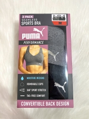 PUMA - SEAMLESS SPORTS BEA (SET 2 ÁO TẬP XÁM,ĐEN M)