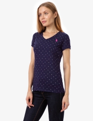 U.S. POLO - 21497006 (ÁO THUN ĐEN CHẤM BI TRẮNG SIZE S)