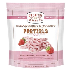 CREATIVE SNACKS CO - STRAWBERRY & YOGURT PRETZELS (BÁNH PHỦ DÂU VÀ YOGURT 737G)