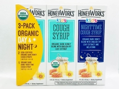 HONEYWORKS KIDS - COUGH SYRUP ORGANIC DARK HONEY (SET SIRO HO BÉ 2x118ml BAN NGÀY, 1x118ml BAN ĐÊM)